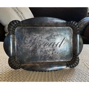 Antique Vintage James W. Tufts Boston Silverplated Bread Tray 4312